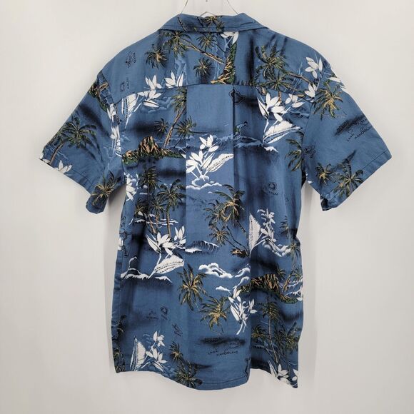 High Surf Hawaiian Shirt Size Medium Coconut Shell Buttons Palm Tree Islands - Picture 2 of 9